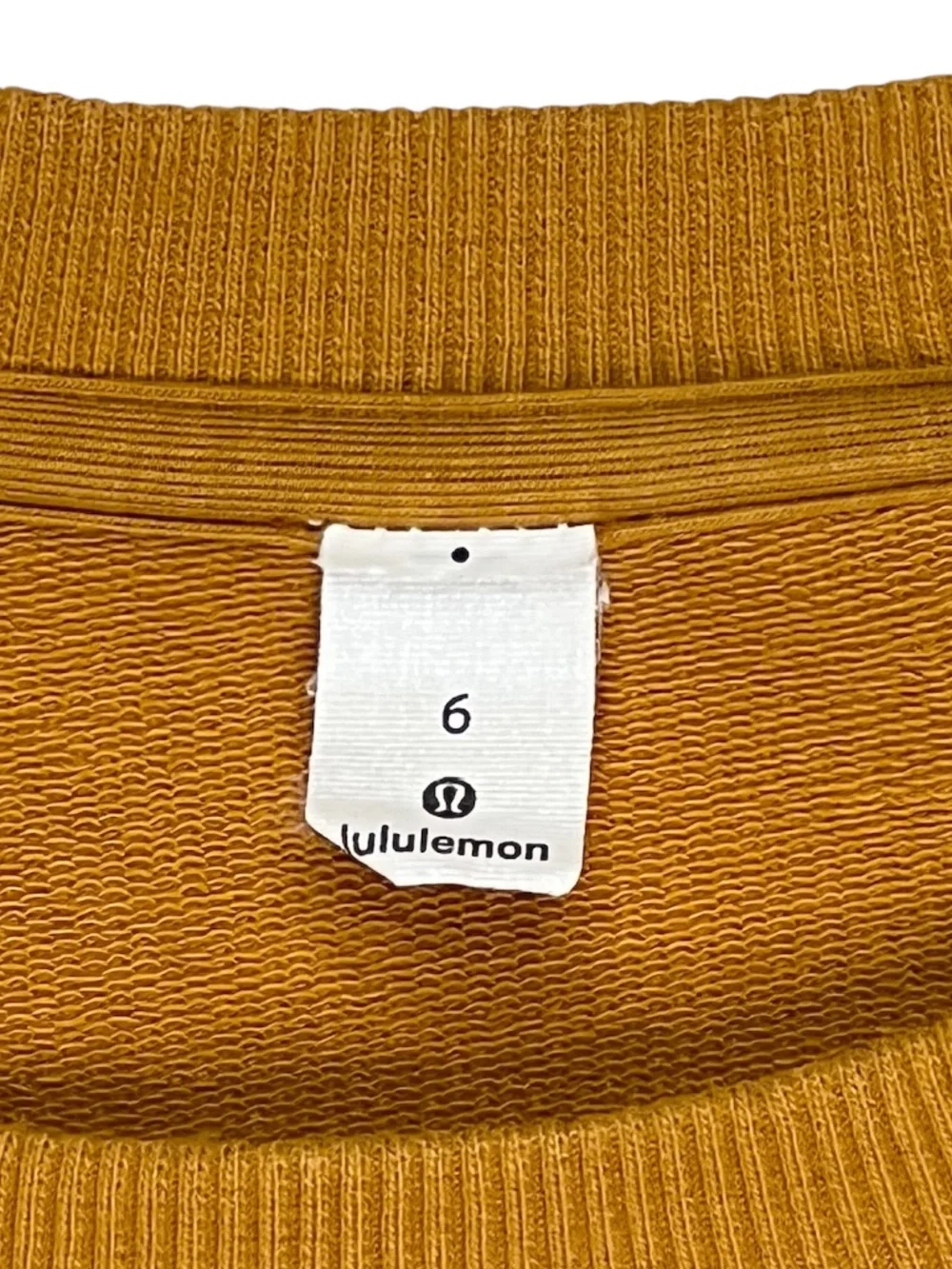 Lululemon All Yours Cropped Long Sleeve Crew in Fools Gold Size 6